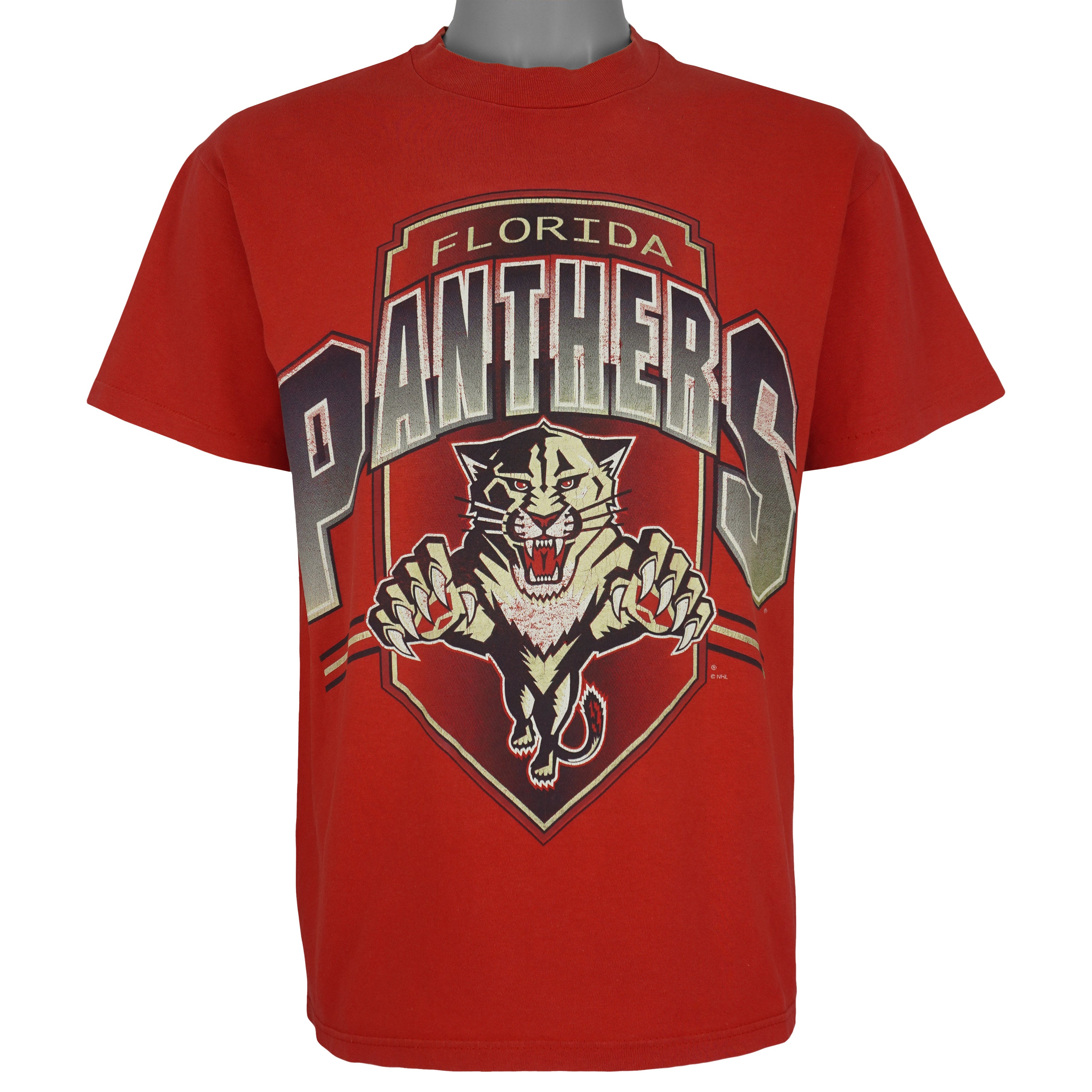 NHL (Hanes) - Florida Panthers Big Logo T-Shirt 1990s Medium Vintage Retro Hockey