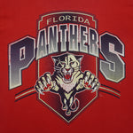 NHL (Hanes) - Florida Panthers Big Logo T-Shirt 1990s Medium Vintage Retro Hockey
