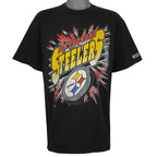NFL (Trench) - Pittsburgh Steelers Lightning T-Shirt 1994 X-Large Vintage Retro Football