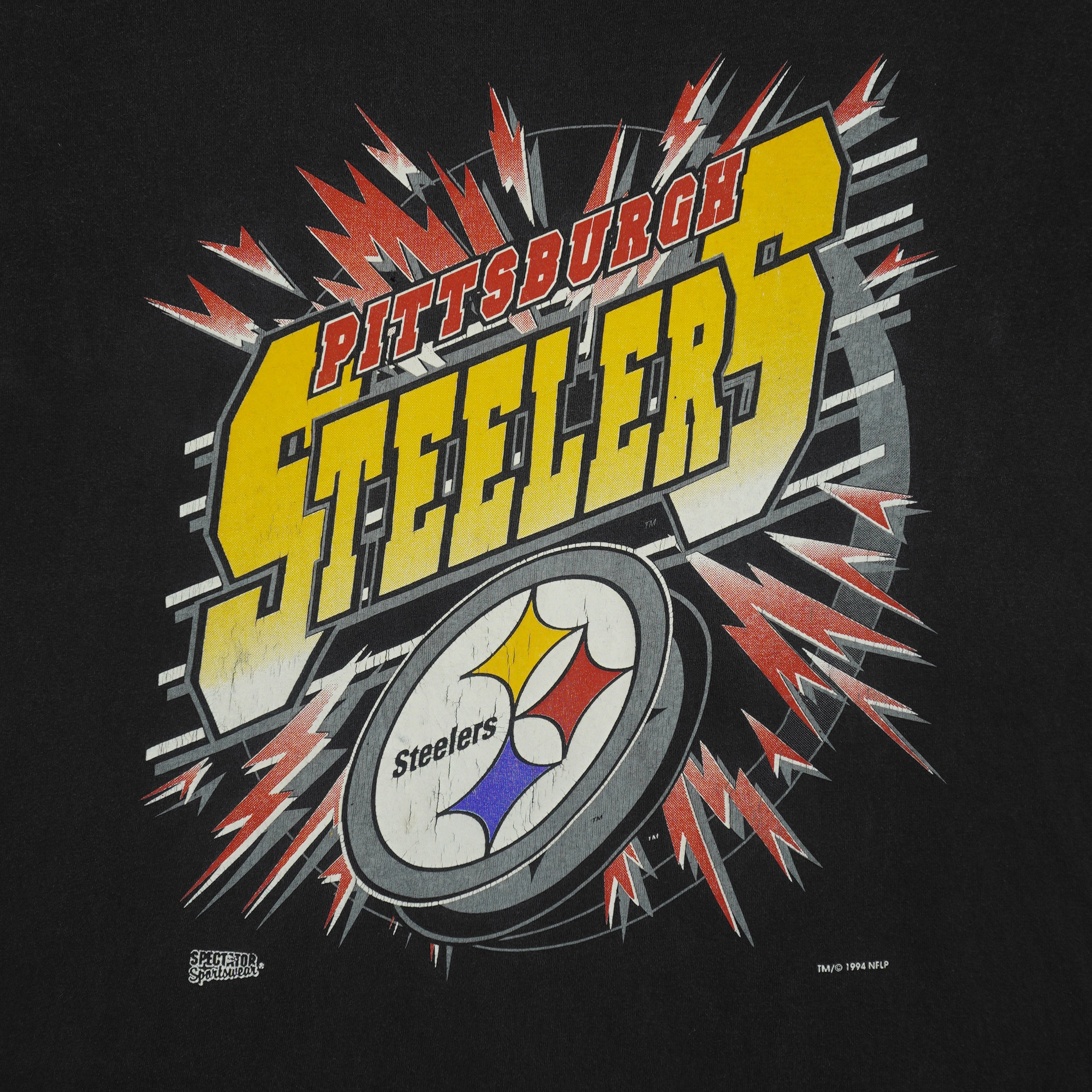 NFL (Trench) - Pittsburgh Steelers Lightning T-Shirt 1994 X-Large Vintage Retro Football