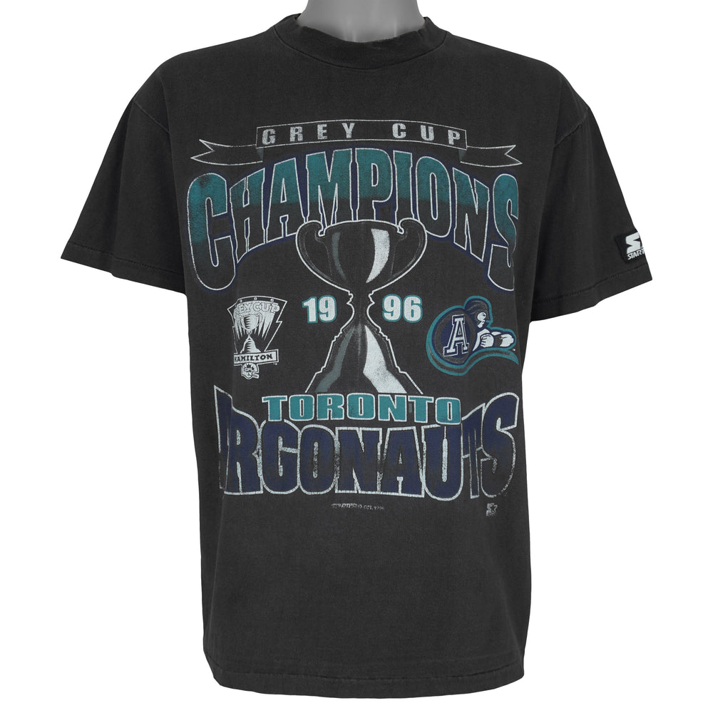Vintage Starter (CFL) - Toronto Argonauts Grey Cup Champions T-Shirt 1996 Medium in black