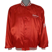 Budweiser - King Of Beers Button-Up Satin Jacket 1980s Medium Vintage Retro