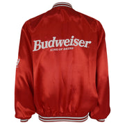 Budweiser - King Of Beers Button-Up Satin Jacket 1980s Medium Vintage Retro