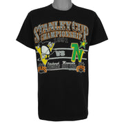 NHL - Penguins VS North Stars Stanley Cup Champions T-Shirt 1991 Large Vintage Retro Hockey