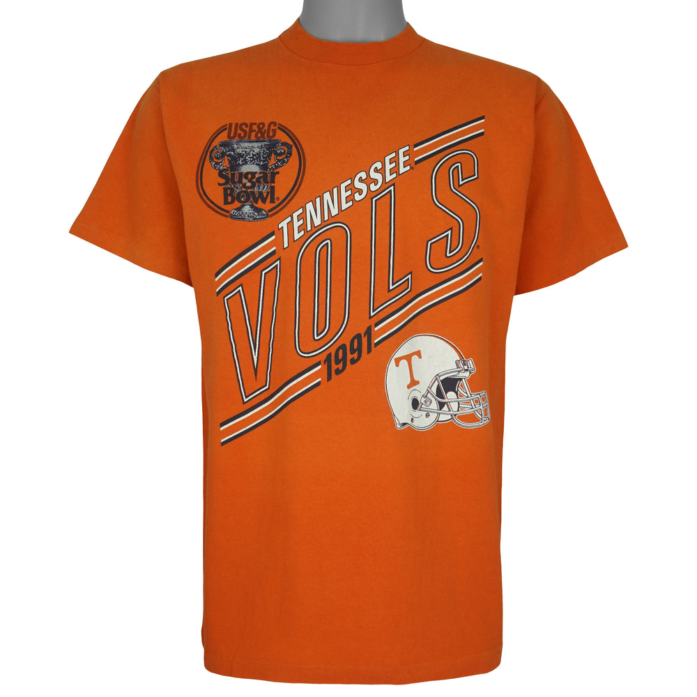 NCAA - Tennessee Volunteers Sugar Bowl Spell-Out T-Shirt 1991 Medium Vintage Retro