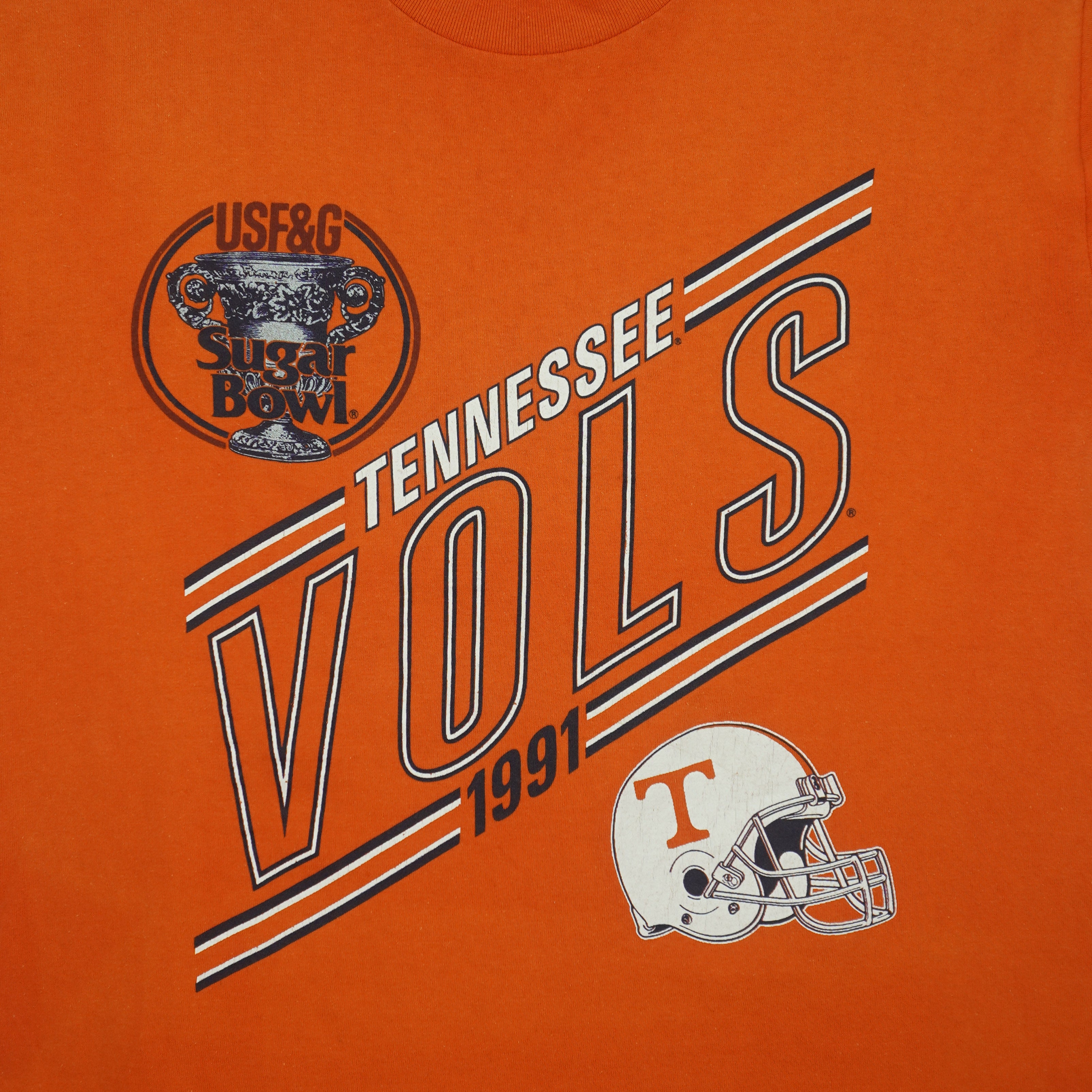 NCAA - Tennessee Volunteers Sugar Bowl Spell-Out T-Shirt 1991 Medium Vintage Retro
