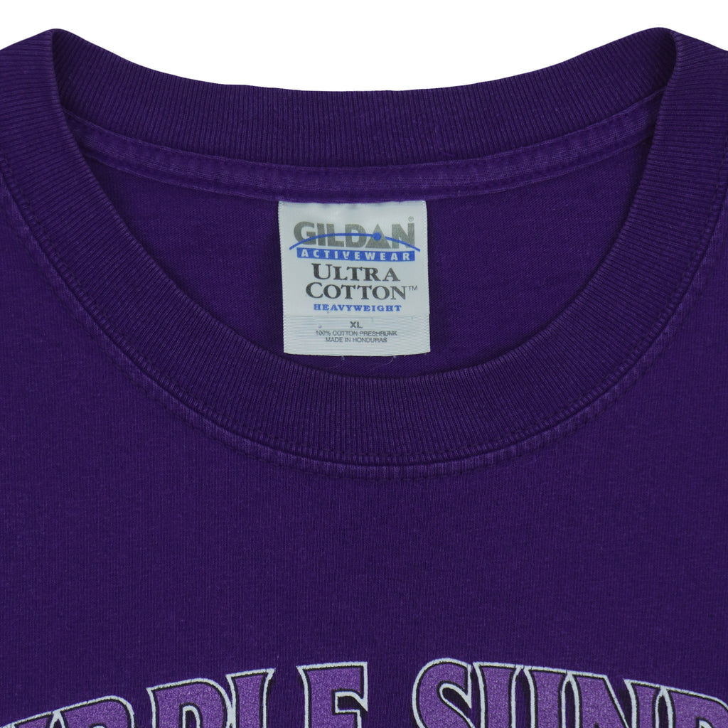 NFL (Gildan) - Baltimore Ravens Purple Sunday Festivus Maximus T-Shirt 2001 X-Large Vintage Retro Football