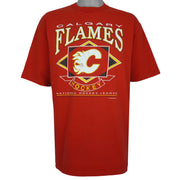 NHL (Waves) - Calgary Flames Hockey T-Shirt 1993 X-Large Vintage Retro Hockey