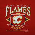 NHL (Waves) - Calgary Flames Hockey T-Shirt 1993 X-Large Vintage Retro Hockey