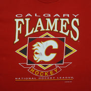 NHL (Waves) - Calgary Flames Hockey T-Shirt 1993 X-Large Vintage Retro Hockey
