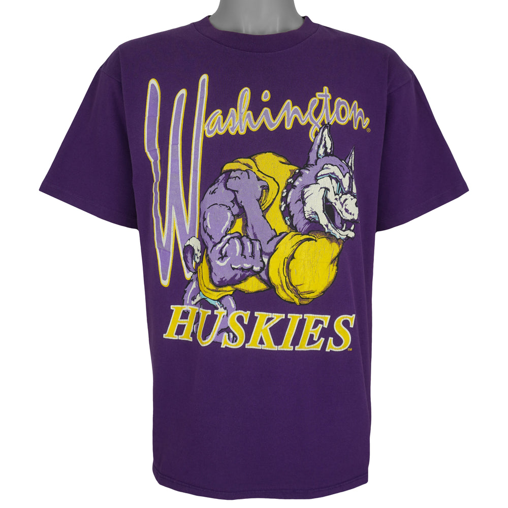 NCAA - Washington Huskies Big Logo T-Shirt 1990s Large Vintage Retro
