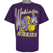 NCAA - Washington Huskies Big Logo T-Shirt 1990s Large Vintage Retro