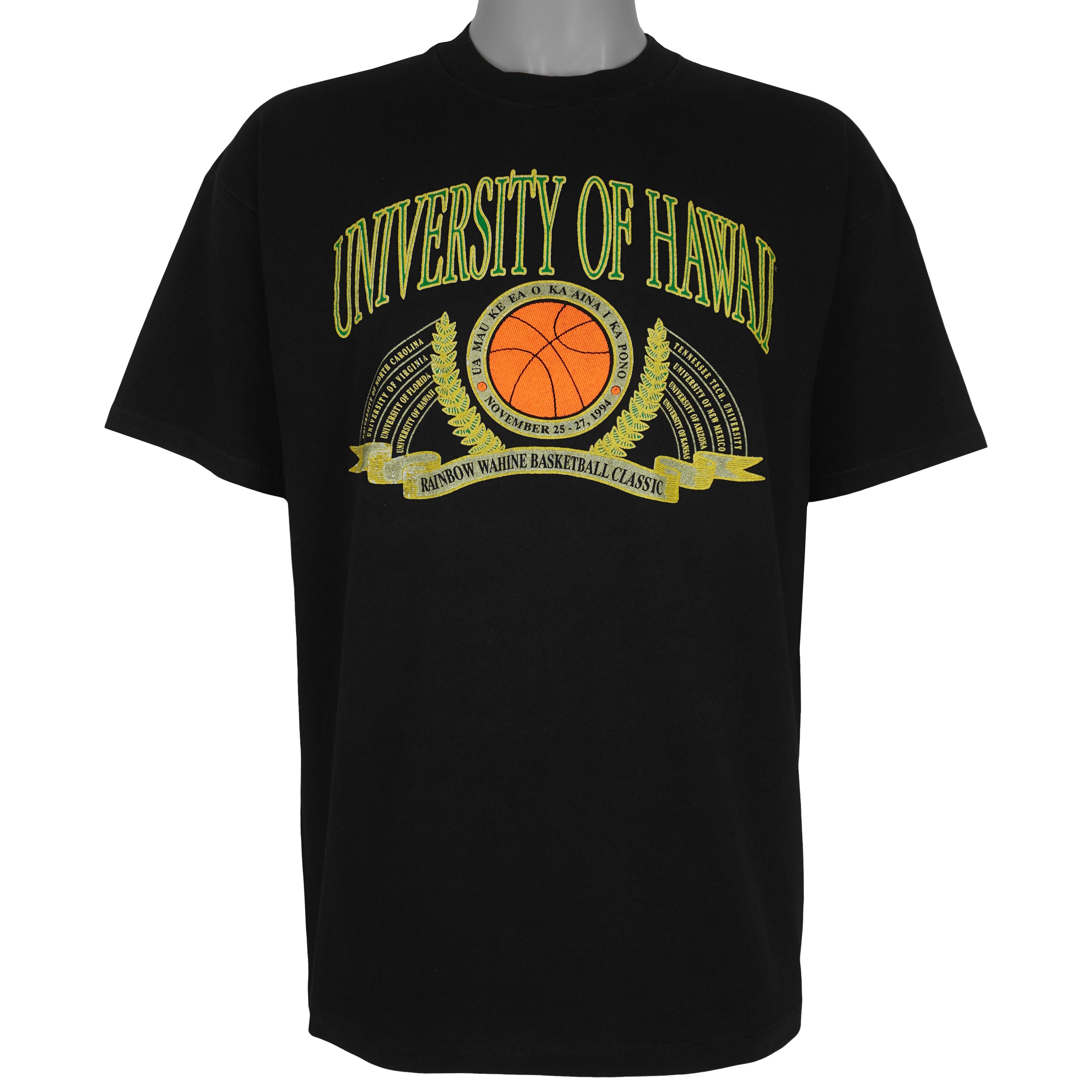 NCAA (Hanes) - University of Hawaii Rainbow Wahine T-Shirt 1994 X-Large Vintage Retro