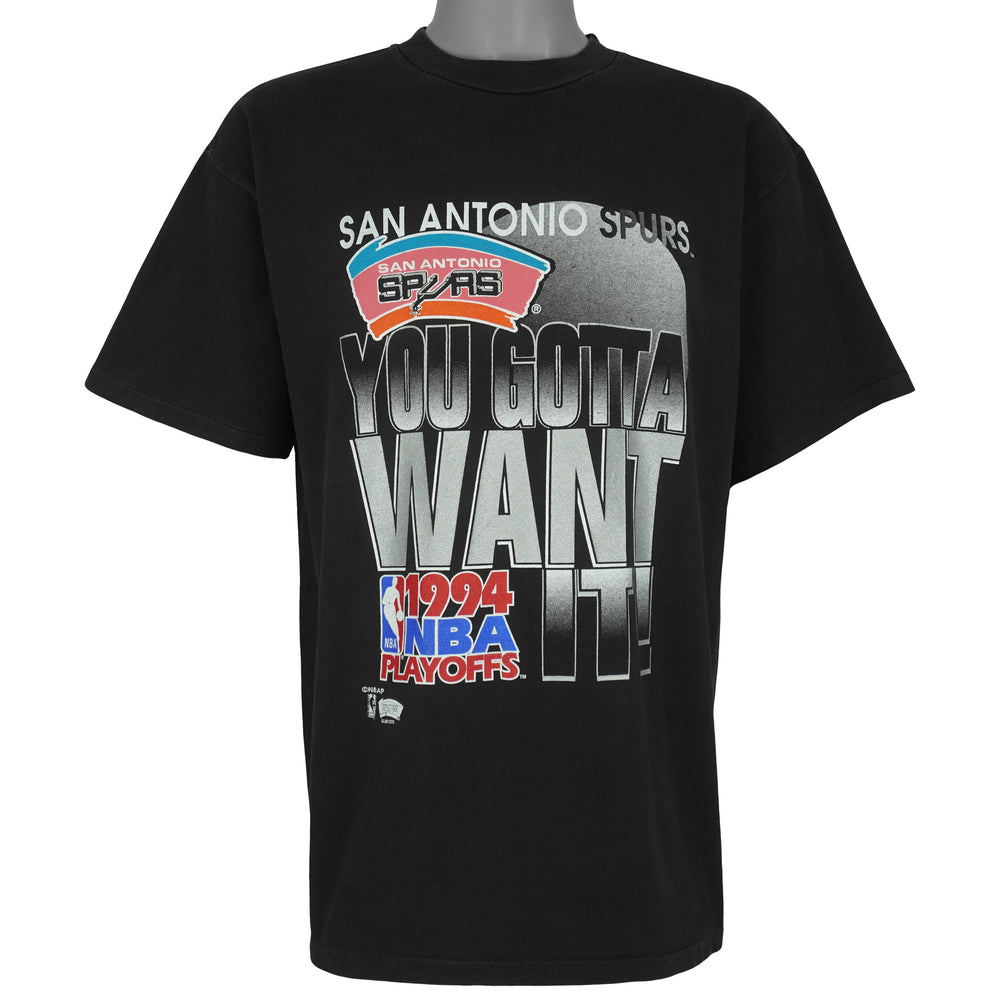 NBA (Salem) - San Antonio Spurs You Gotta Want It T-Shirt 1994 Large Vintage Retro Basketball