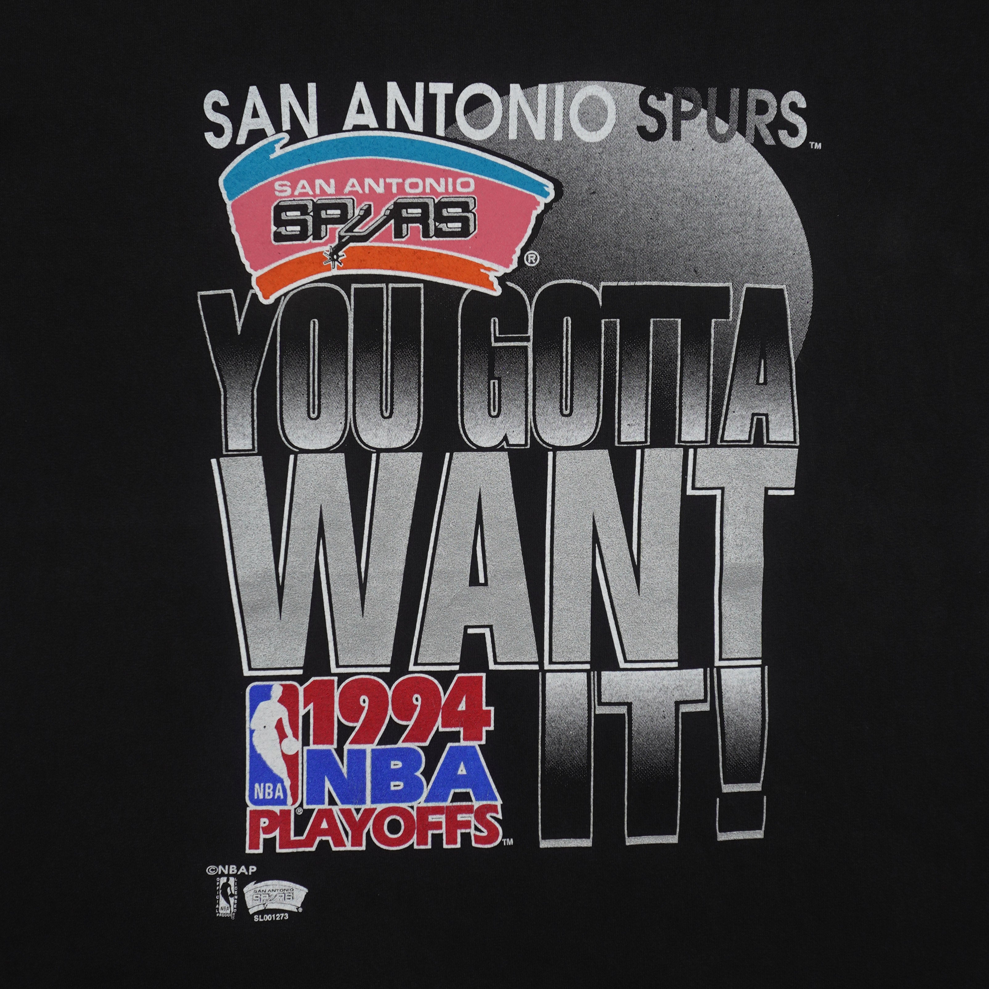 NBA (Salem) - San Antonio Spurs You Gotta Want It T-Shirt 1994 Large Vintage Retro Basketball