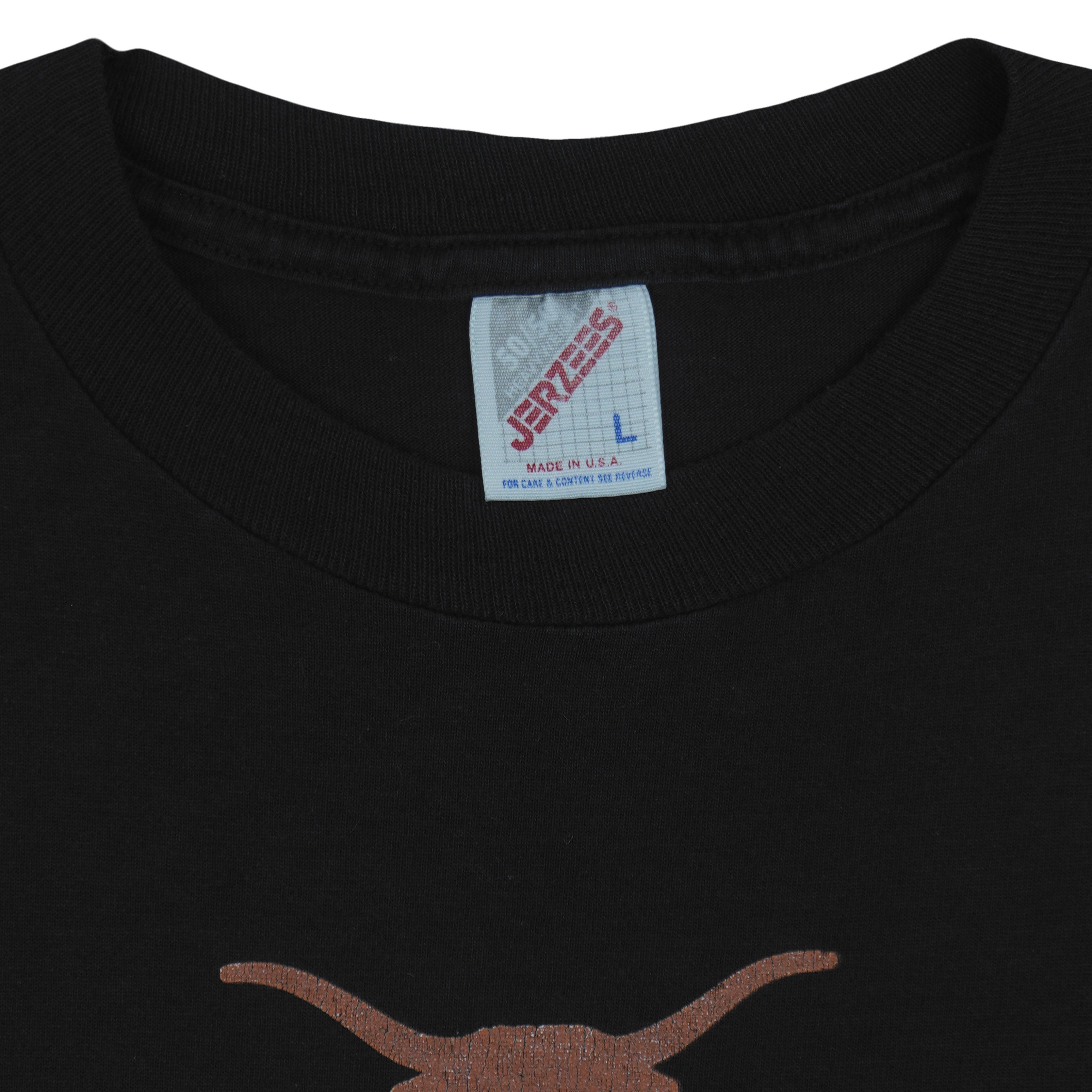 NCAA (Jerzees) - Texas Longhorns Big Spell-Out T-Shirt 1990s Large Vintage Retro
