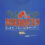 NHL (Fruit Of The Loom) - Quebec Nordiques Hockey T-Shirt 1993 Large Vintage Retro Hockey