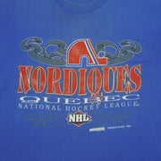 NHL (Fruit Of The Loom) - Quebec Nordiques Hockey T-Shirt 1993 Large Vintage Retro Hockey