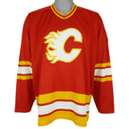 NHL (CCM) - Calgary Flames Hockey Jersey 1980s X-Large Vintage Retro Hockey
