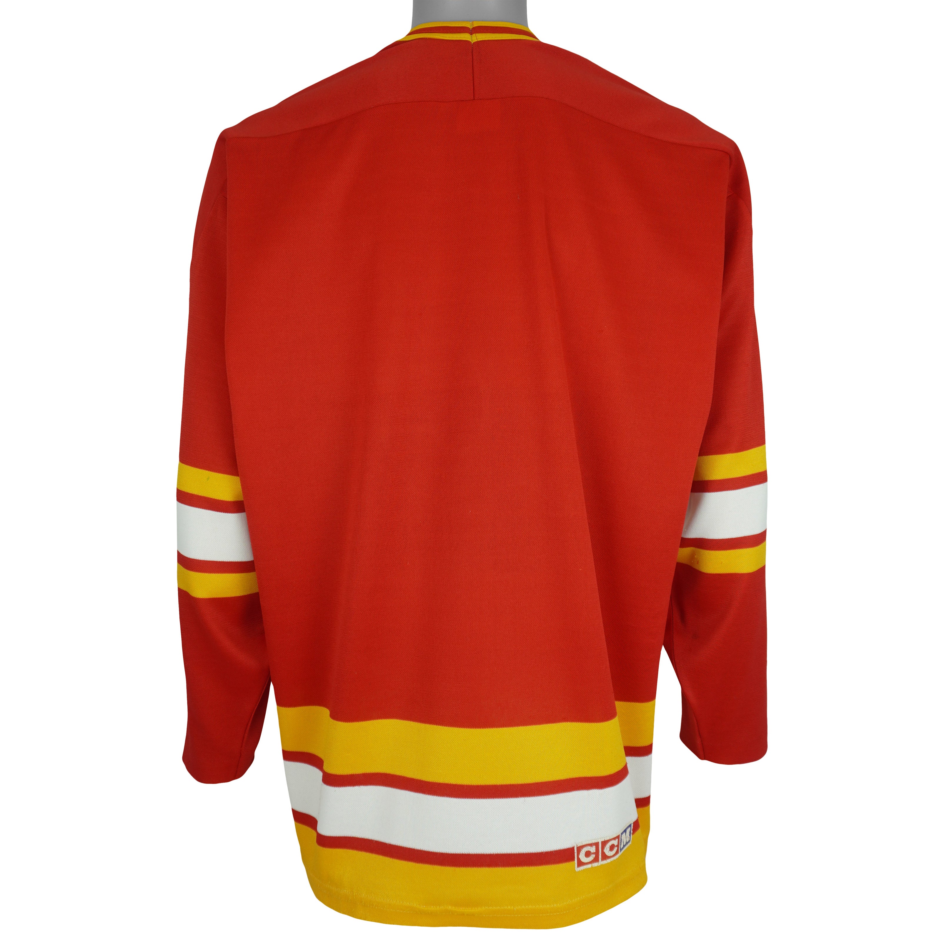 NHL (CCM) - Calgary Flames Hockey Jersey 1980s X-Large Vintage Retro Hockey