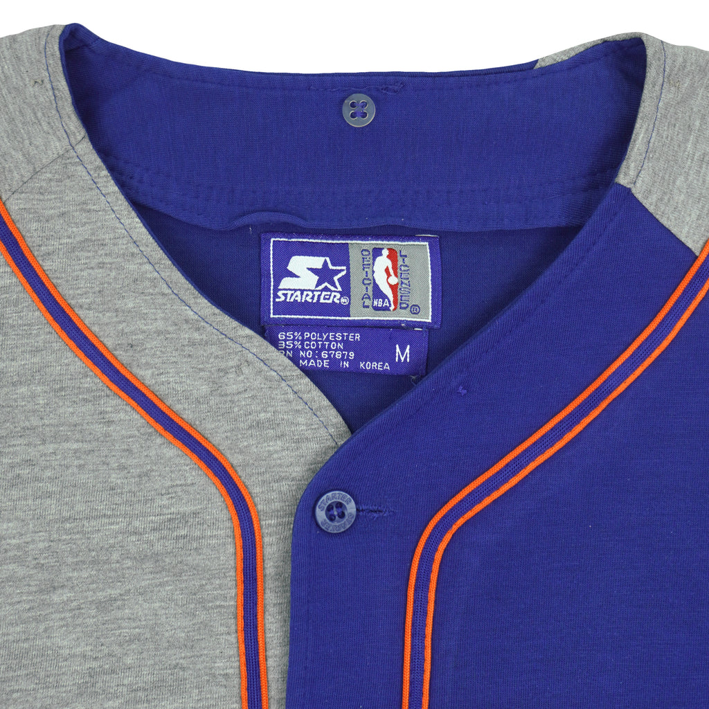 Starter (NBA) - New York Knicks Button-Up Jersey T-Shirt 1990s Medium Vintage Retro Basketball