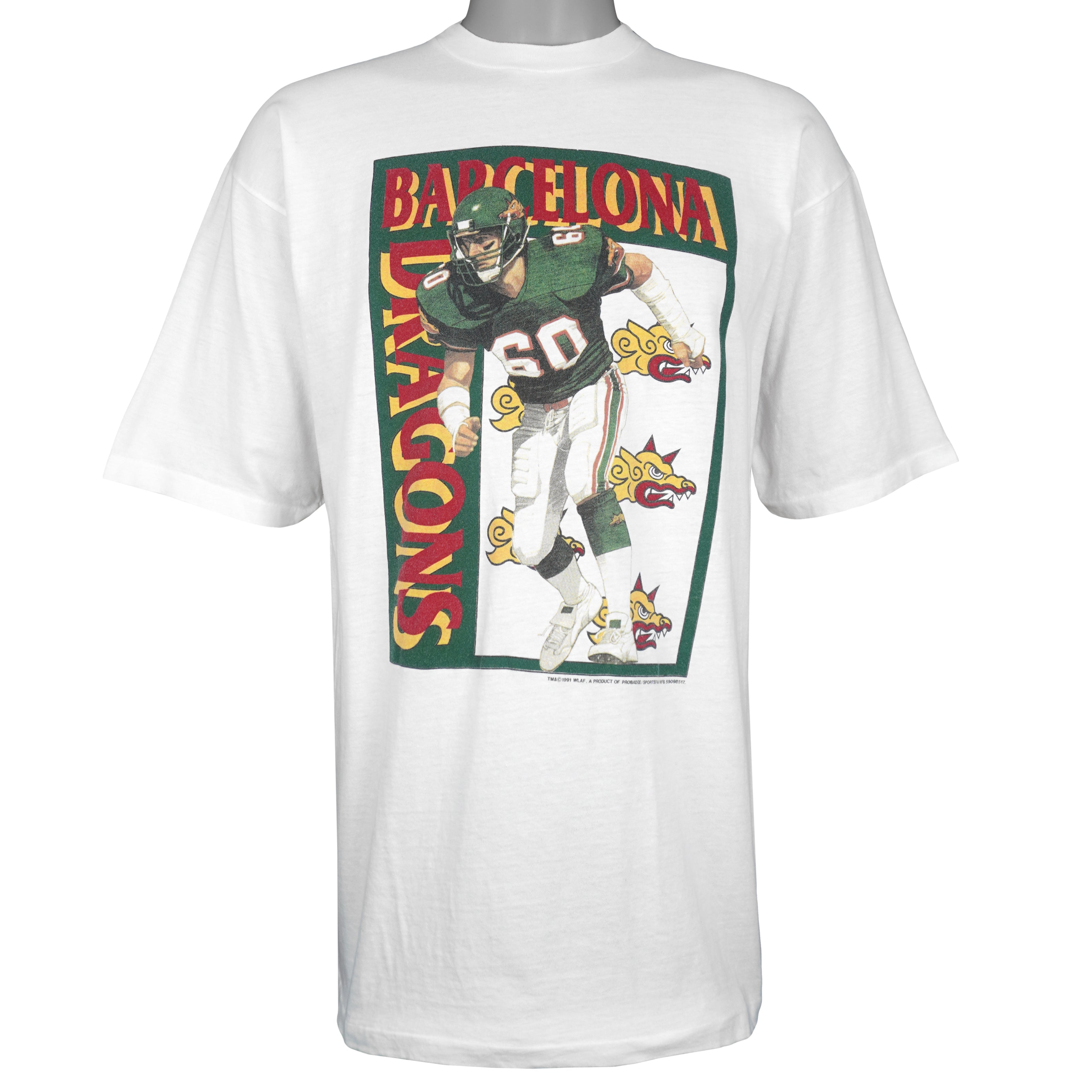 Vintage (Hering) - Barcelona Dragons Player T-Shirt 1991 X-Large Vintage Retro