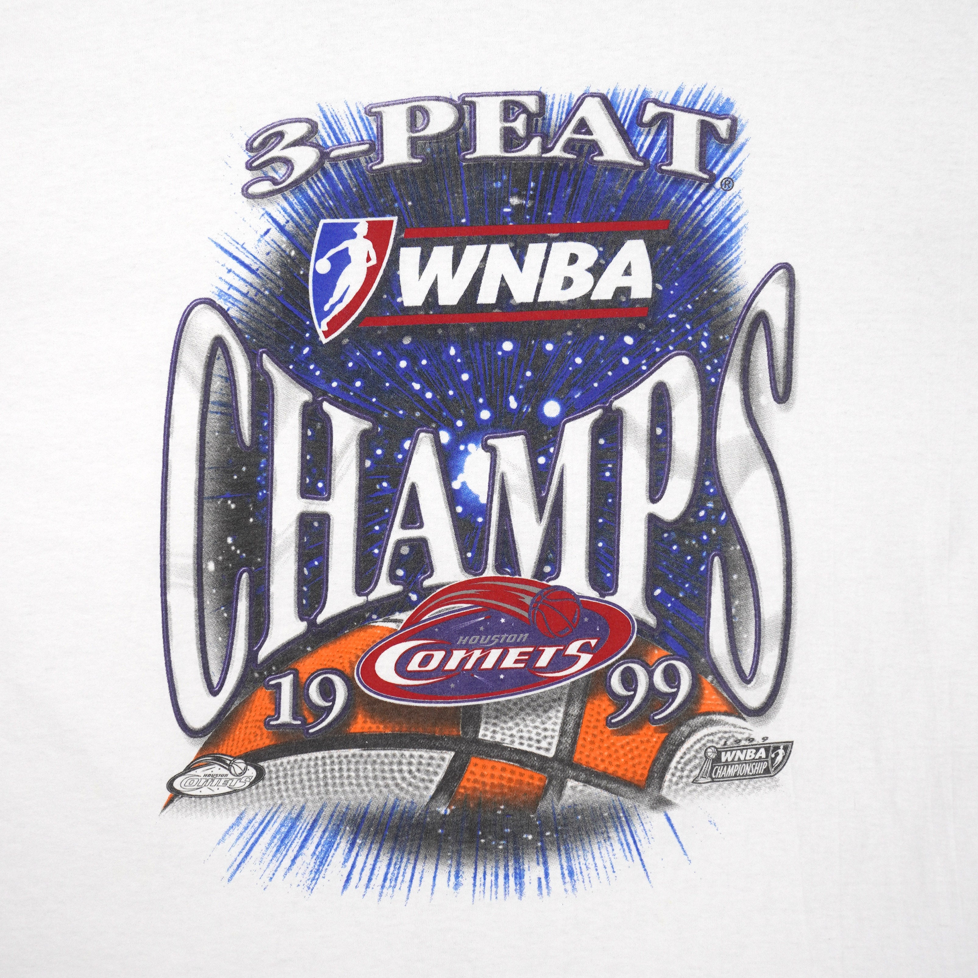Champion - Houston Comets 3-Peat WNBA Champions T-Shirt 1999 XX-Large Vintage Retro