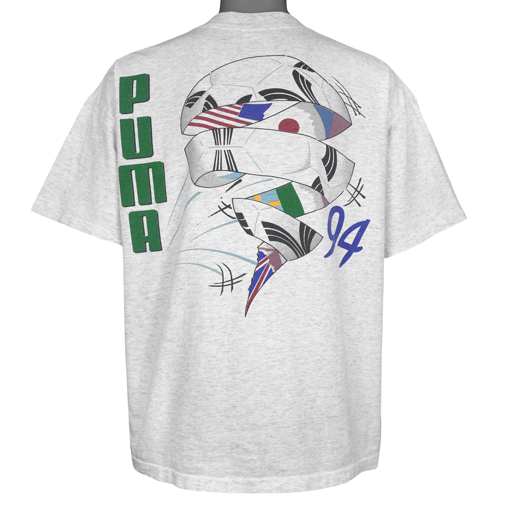 Puma - Grey World Cup USA Soccer T-Shirt 1994 X-Large Vintage Retro