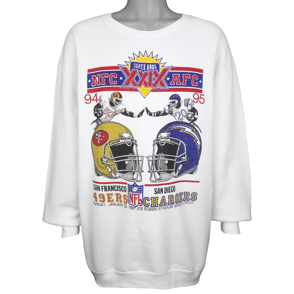 NFL - Chargers Vs 49ers Super Bowl XXIX Sweatshirt 1995 XX-Large Vintage Retro Football