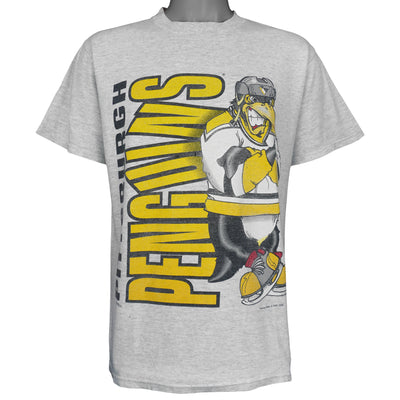 NHL (Nutmeg) - Grey Pittsburgh Penguins T-Shirt 1994 Large