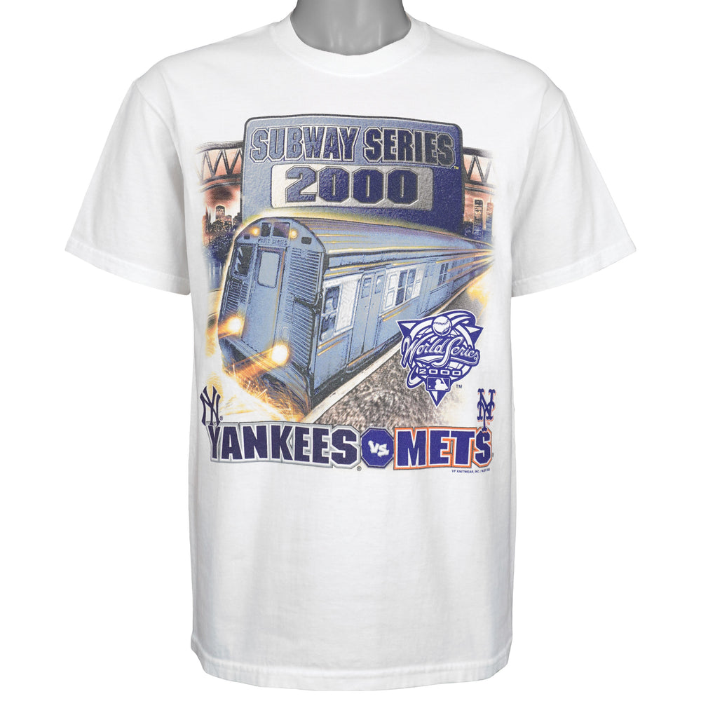 MLB (Lee) - Yankees VS Mets Subway Series T-Shirt 2000 Large Vintage Retro Baseball