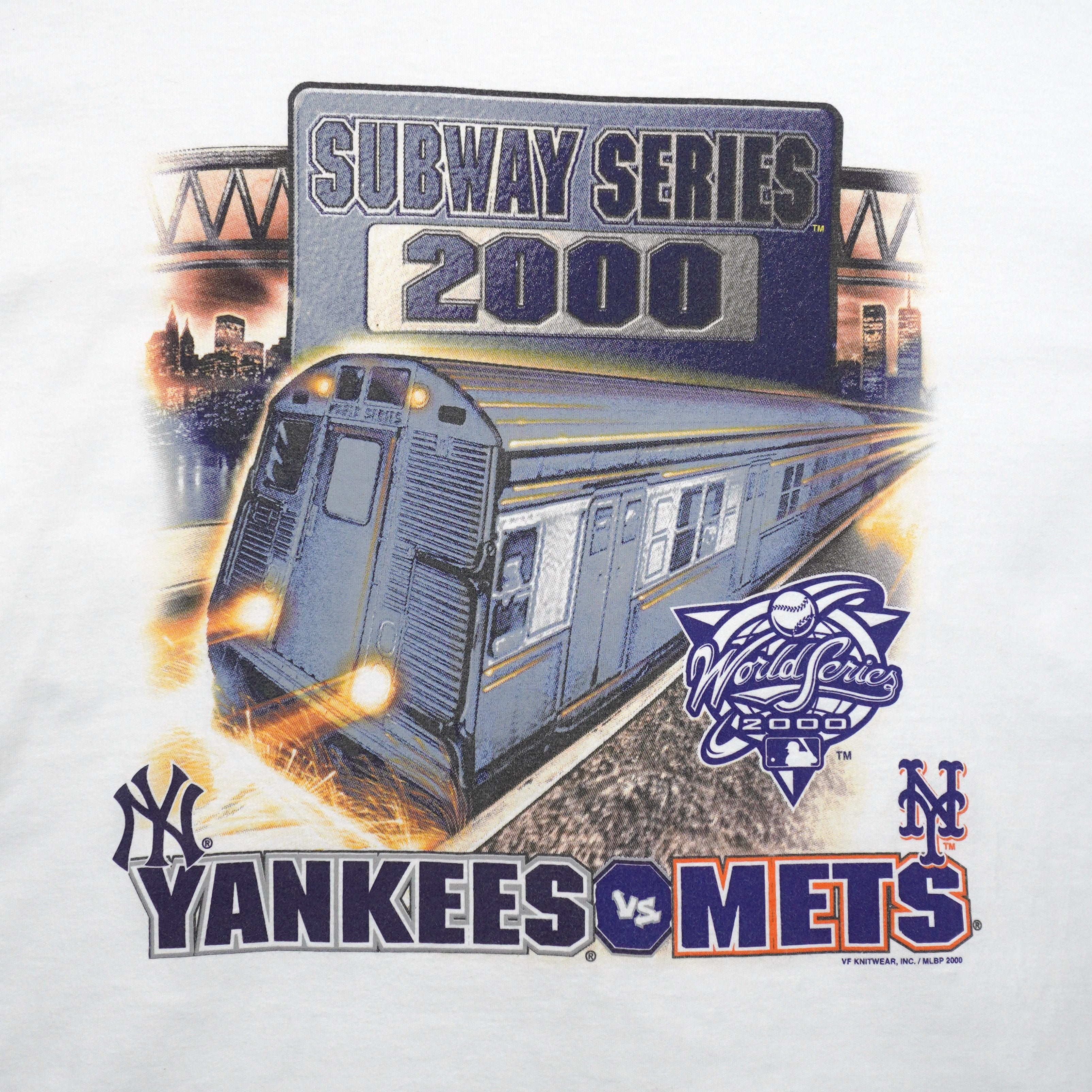 MLB (Lee) - Yankees VS Mets Subway Series T-Shirt 2000 Large Vintage Retro Baseball