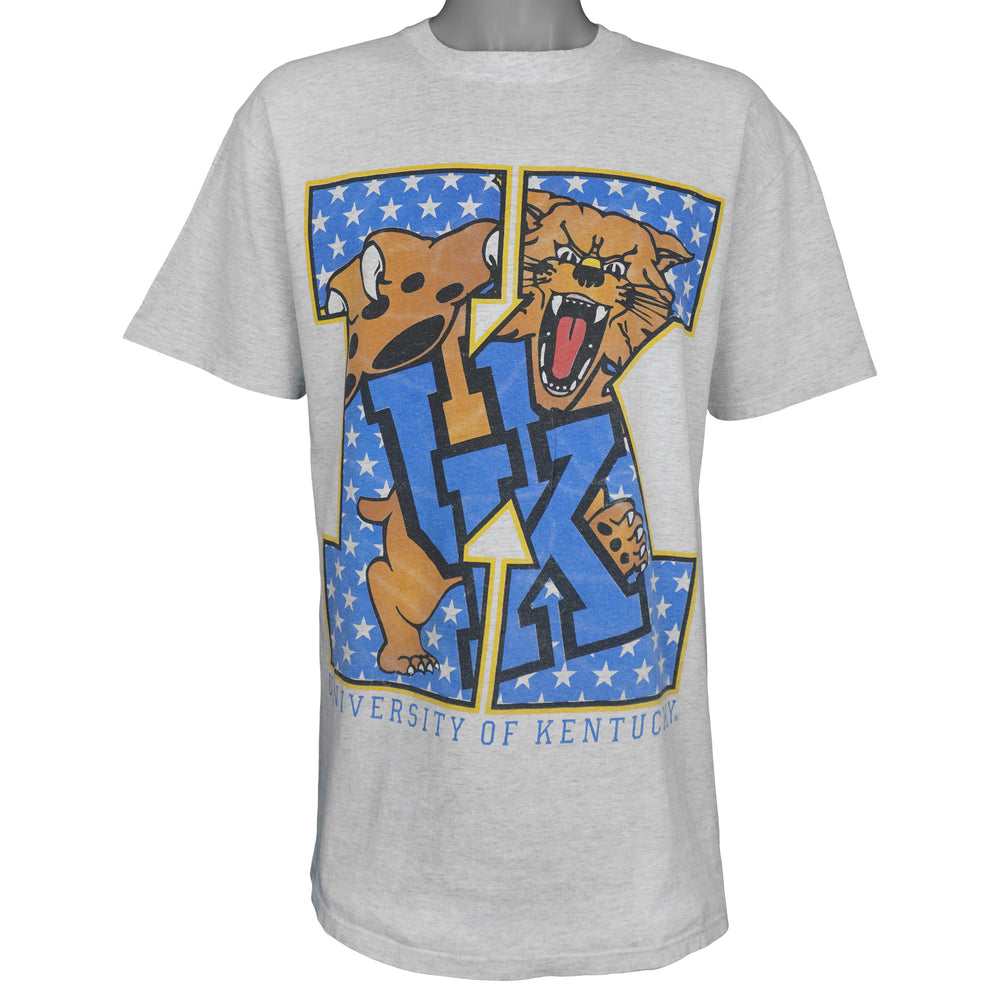 NCAA (Jerzees) - University of Kentucky Wildcats Big Logo T-Shirt 1990s Large Vintage Retro