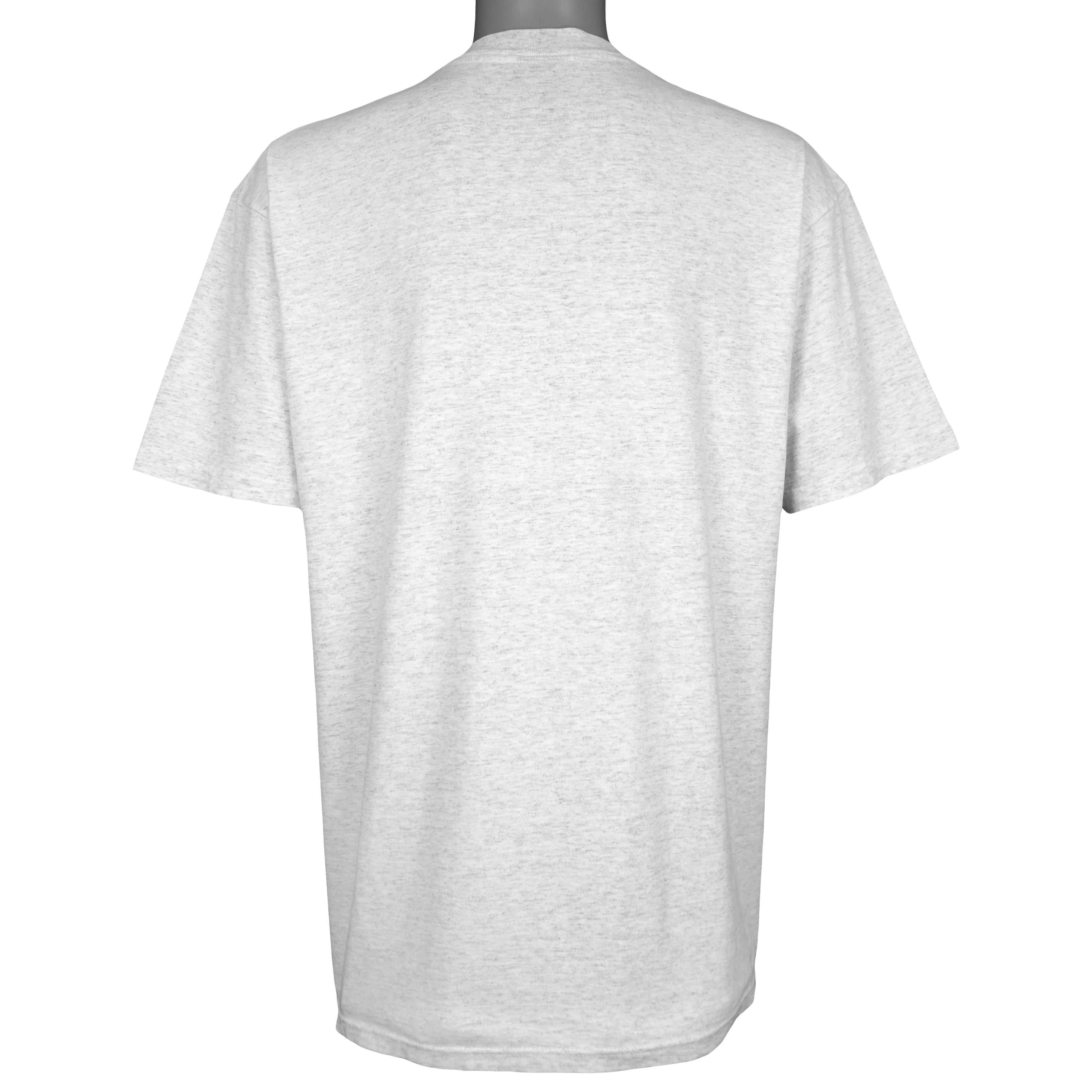 Vintage IHL (Soffe) - Denver Grizzlies Ice Hockey T-Shirt 1990s Large in gray and white