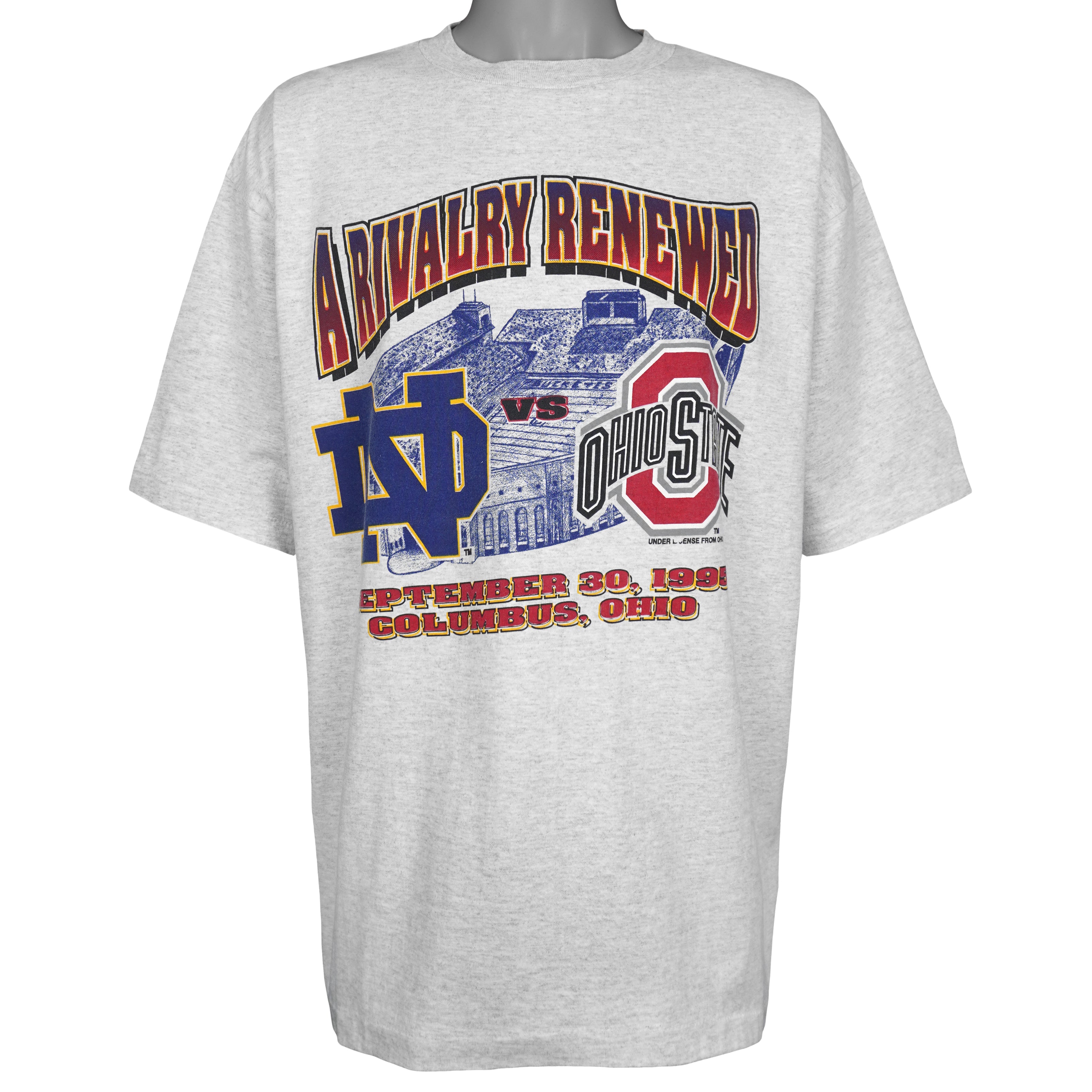NCAA - Notre Dame Vs Ohio State Rivalry Renewed Deadstock T-Shirt 1995 XX-Large Vintage Retro