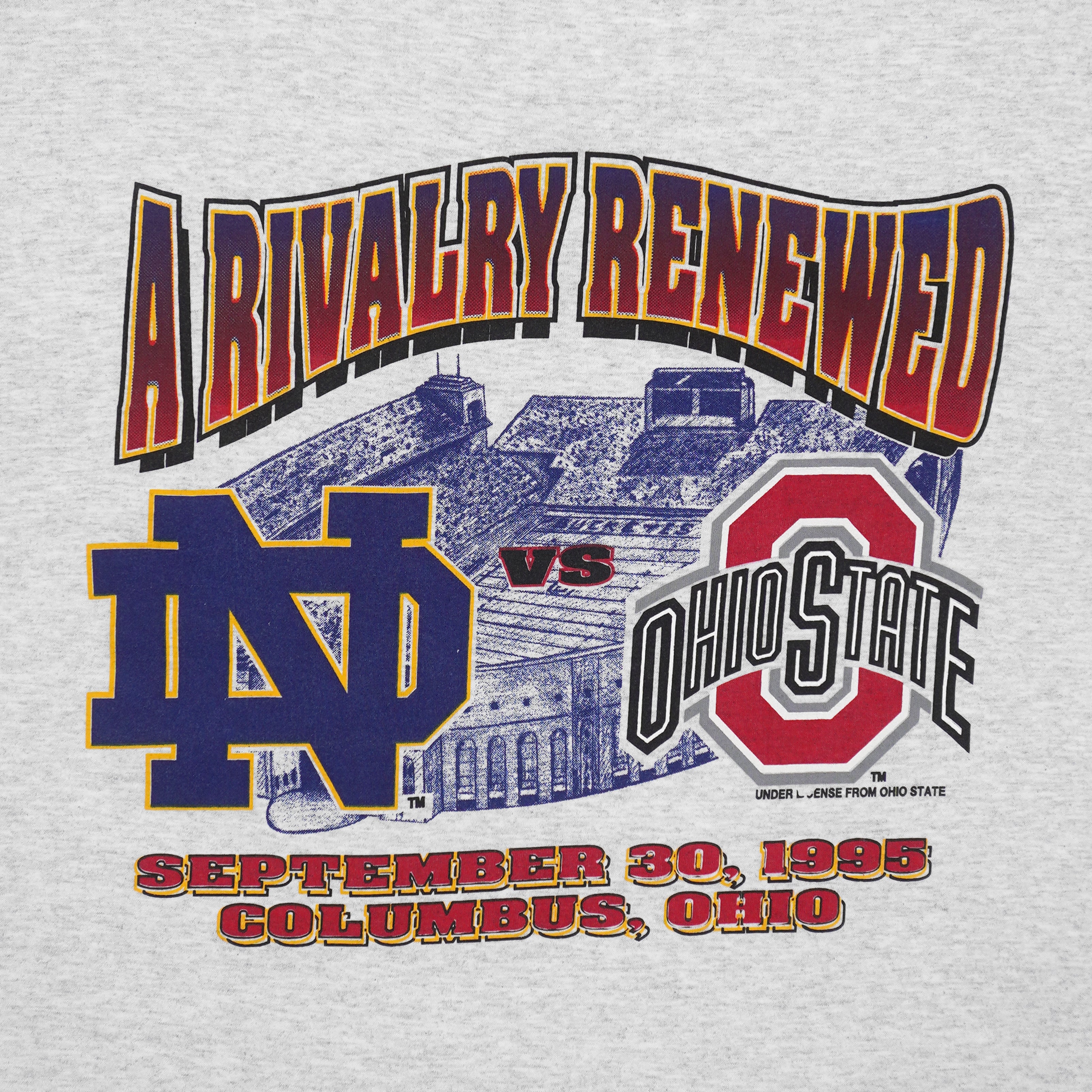 NCAA - Notre Dame Vs Ohio State Rivalry Renewed Deadstock T-Shirt 1995 XX-Large Vintage Retro