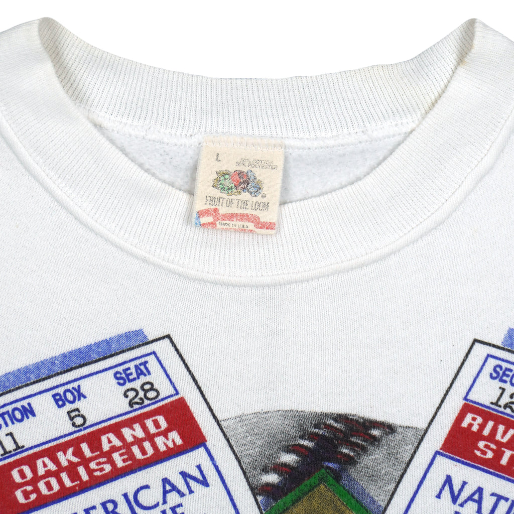 MLB - Oakland Athletics Vs Cincinnati Reds Matchups World Series Sweatshirt 1990 Large Vintage Retro Baseball