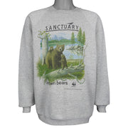 Vintage - WWF Sanctuary Brown Bears Crew Neck Sweatshirt 1986 Large Vintage Retro
