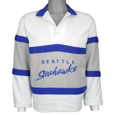 NFL (Logo 7) - Seattle Seahawks Embroidered Sweatshirt 1990s Medium