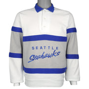 NFL (Logo 7) - Seattle Seahawks Embroidered Pullover 1990s Medium Vintage Retro Football
