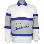NFL (Logo 7) - Seattle Seahawks Embroidered Pullover 1990s Medium Vintage Retro Football