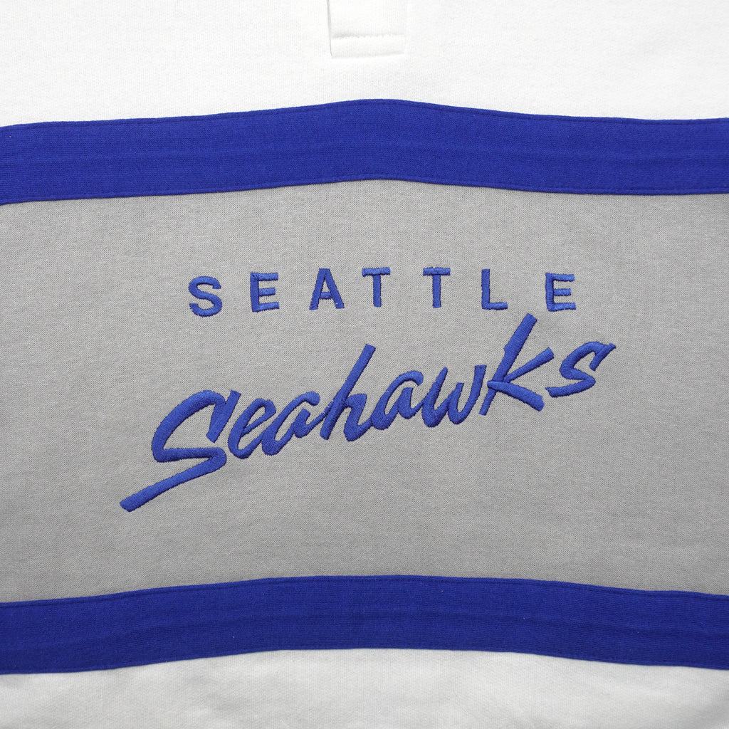 NFL (Logo 7) - Seattle Seahawks Embroidered Pullover 1990s Medium Vintage Retro Football