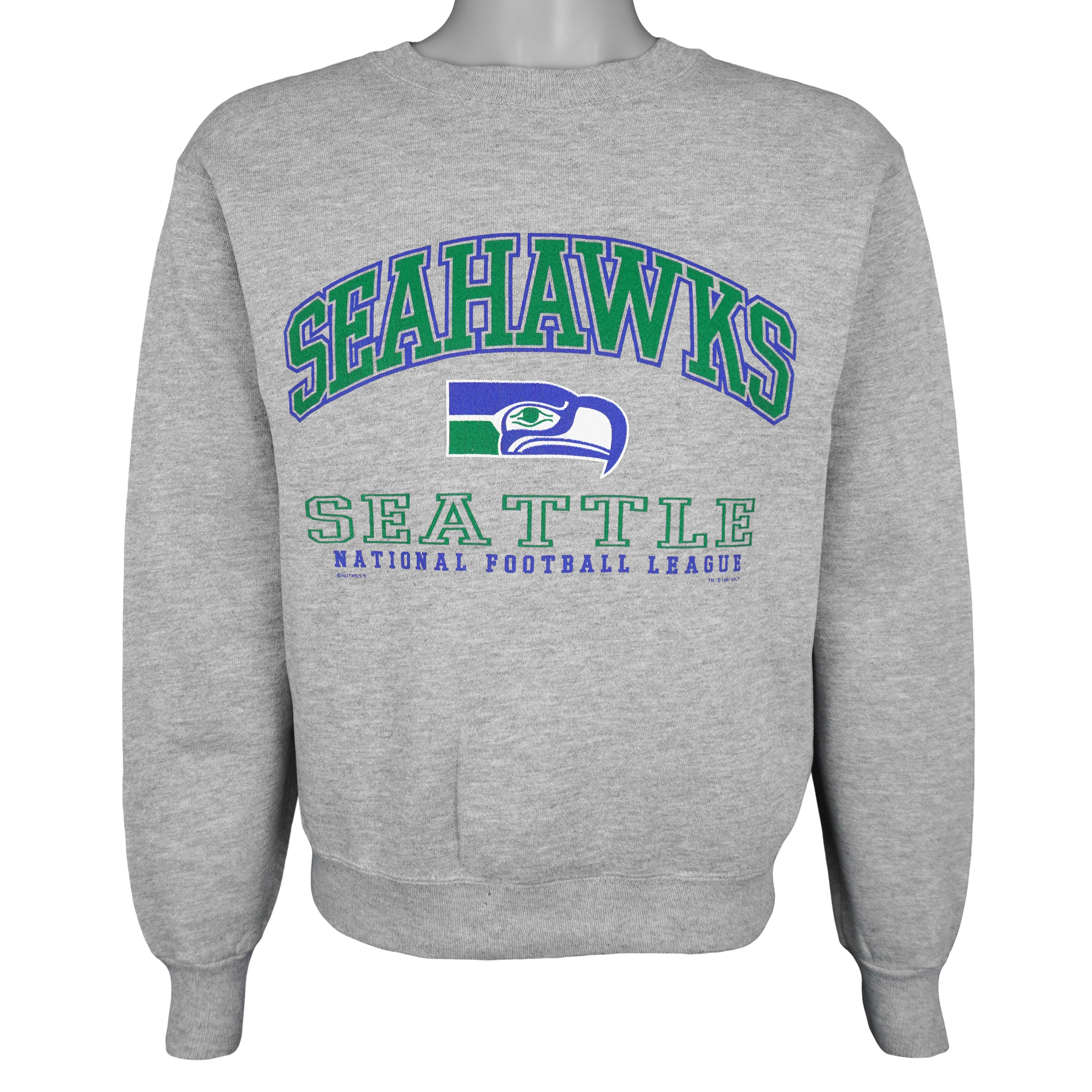 NFL (Lee) - Seattle Seahawks Crew Neck Sweatshirt 1997 Medium Vintage Retro Football