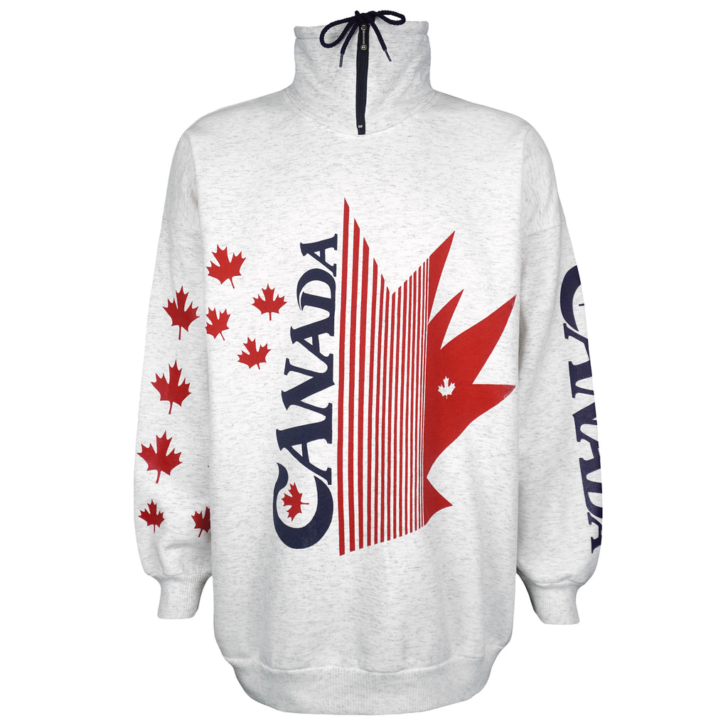 Vintage - Canada Flag 1/4 Zip Sweatshirt T-Shirt 1990s X-Large Vintage Retro