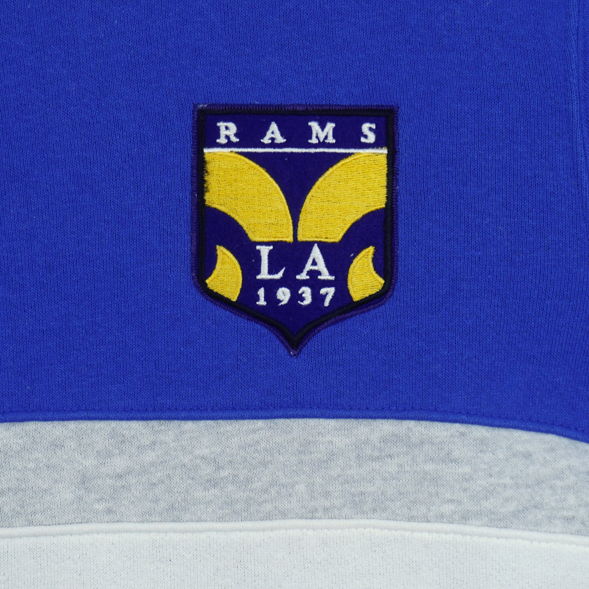 Embroidered Los Angeles Rams crest on the front panel