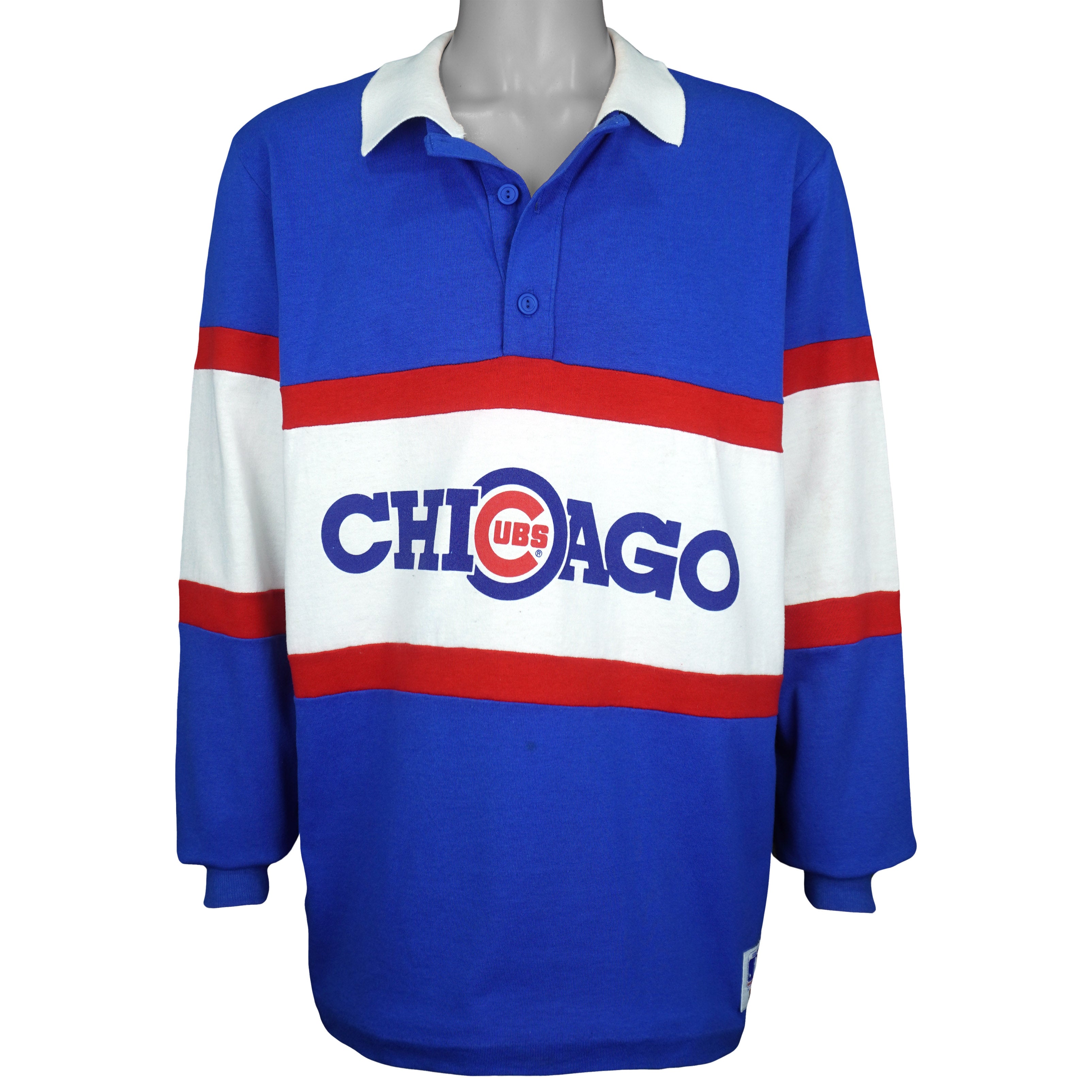 MLB (Nutmeg) - Chicago Cubs Collared Sweatshirt 1980s Large vintage Retro Baseball