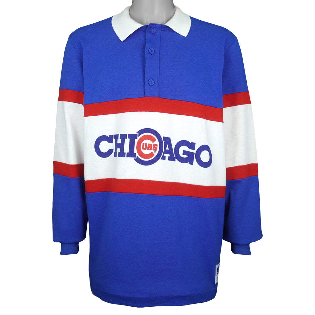 MLB (Nutmeg) - Chicago Cubs Collared Sweatshirt 1980s Large vintage Retro Baseball