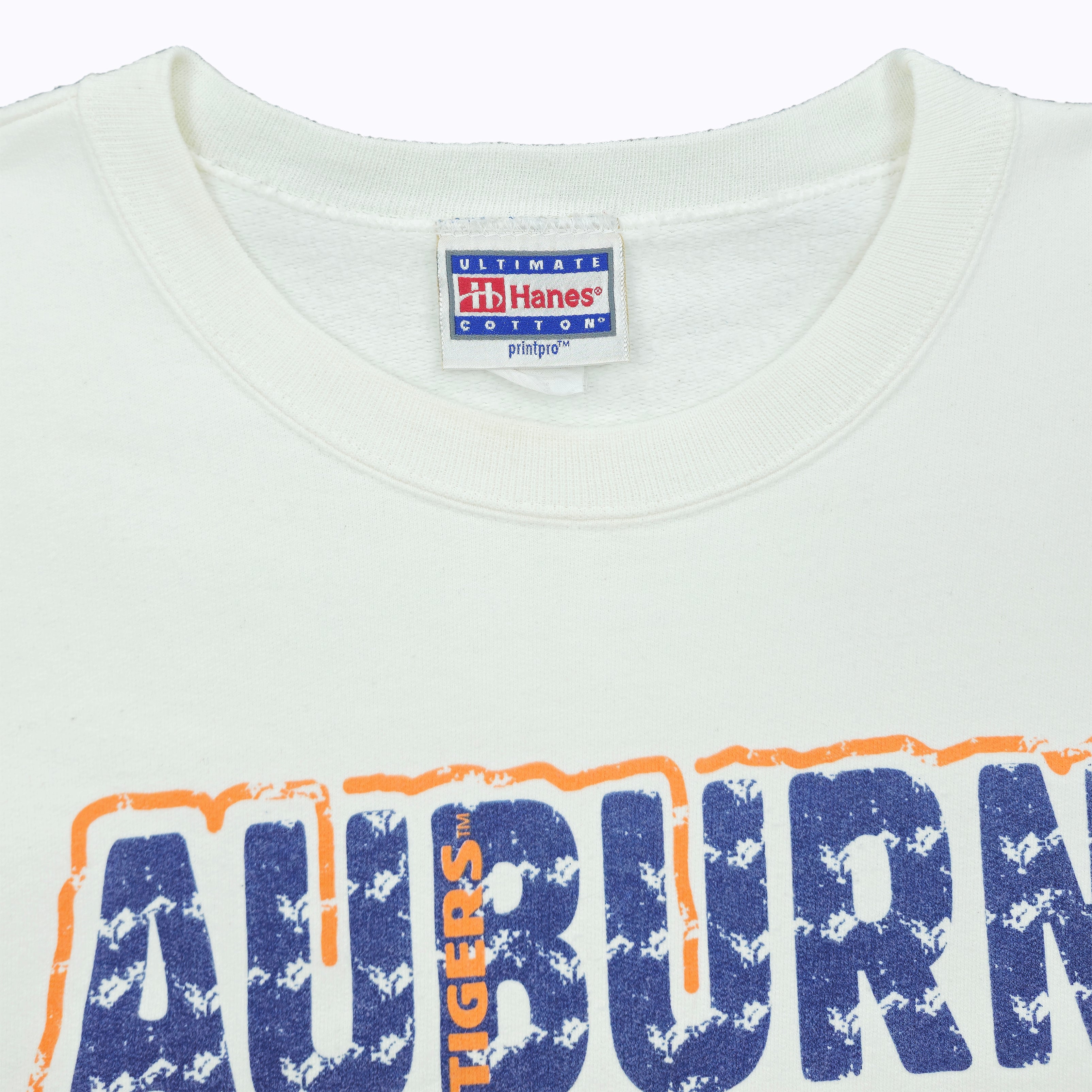 NCAA (Hanes) - Auburn Tigers Crew Neck Sweatshirt 1990s Large Vintage Retro Football College