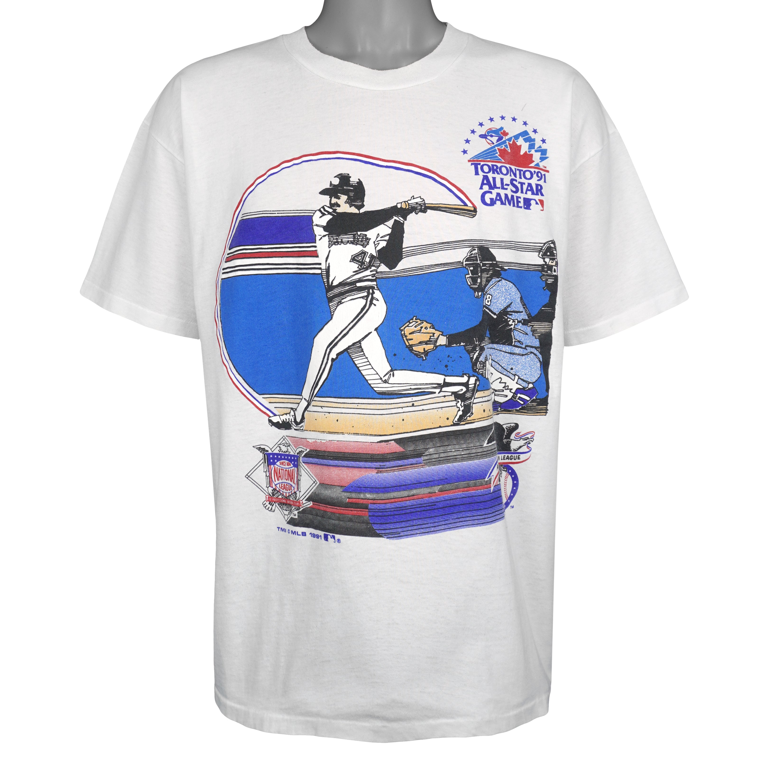 MLB - Toronto Blue Jays All Star Game Single Stitch T-Shirt 1991 Large Vintage Retro Baseball