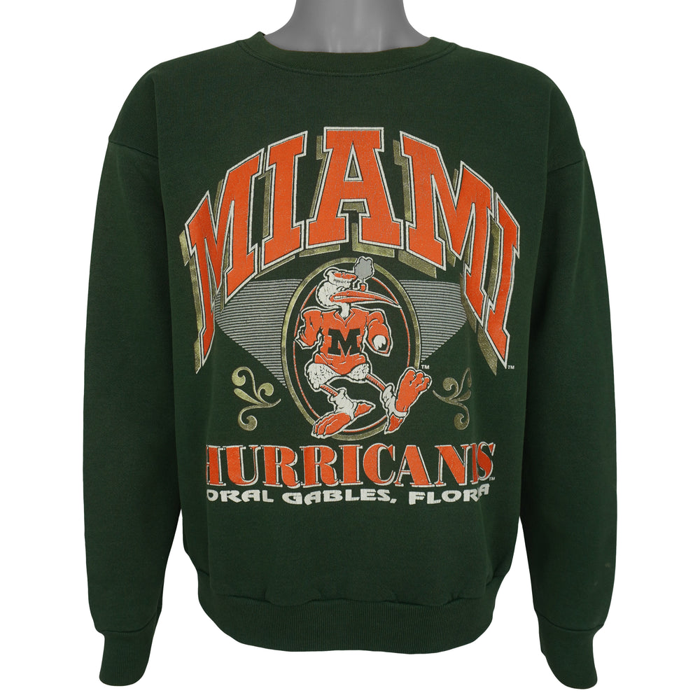 NCAA (TNT) - Miami Hurricanes Crew Neck Sweatshirt 1980s Large Vintage Retro
